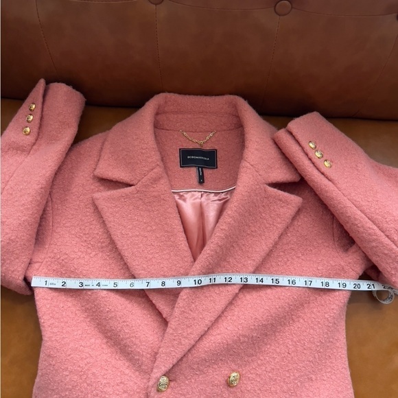 BCBGMaxAzria  Peony Dusty Rose Pink Double Breasted Winter Overcoat Pea Coat S - Picture 8 of 12